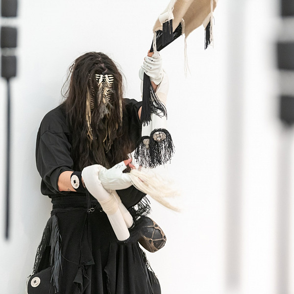 Opening reception of Indian Theater: Native Performance, Art, and Self-Determination since 1969, June 24 2023. Hessel Museum of Art, Center for Curatorial Studies, Bard College, Annandale-on-Hudson, NY. Photo: Karl Rabe, 2023.