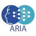 logo for ARIA with the silhouette of a face and a network of brain neurons inside two overlapping circles