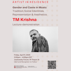 TM Krishna — Gender and Caste in Music: Tradition, Social Identities, Representation & Aesthetics