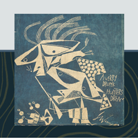 Image of artwork from exhibition on blue background