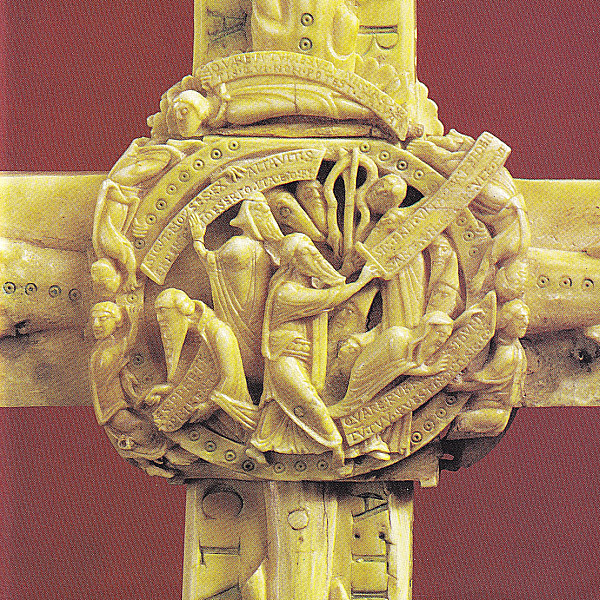 Moses, the Prophets and the Brazen Serpent. Detail from the 12th-century ‘Bury St Edmunds’ Cross (The Cloisters Museum)