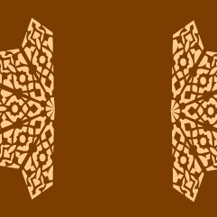Geometric form on brown background