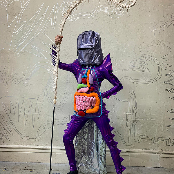 Border Crosser, Disease Thrower performance (Cancelled due to Covid-19), Brooklyn , NY, 2020. Image courtesy artist.