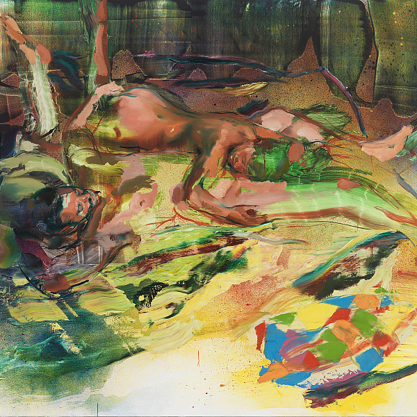 Lovers at Night, 2022, oil on linen, 80”x96”